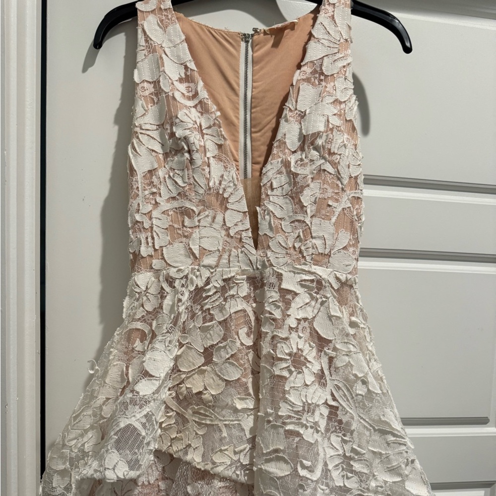 Elegant Lace Peplum Dress